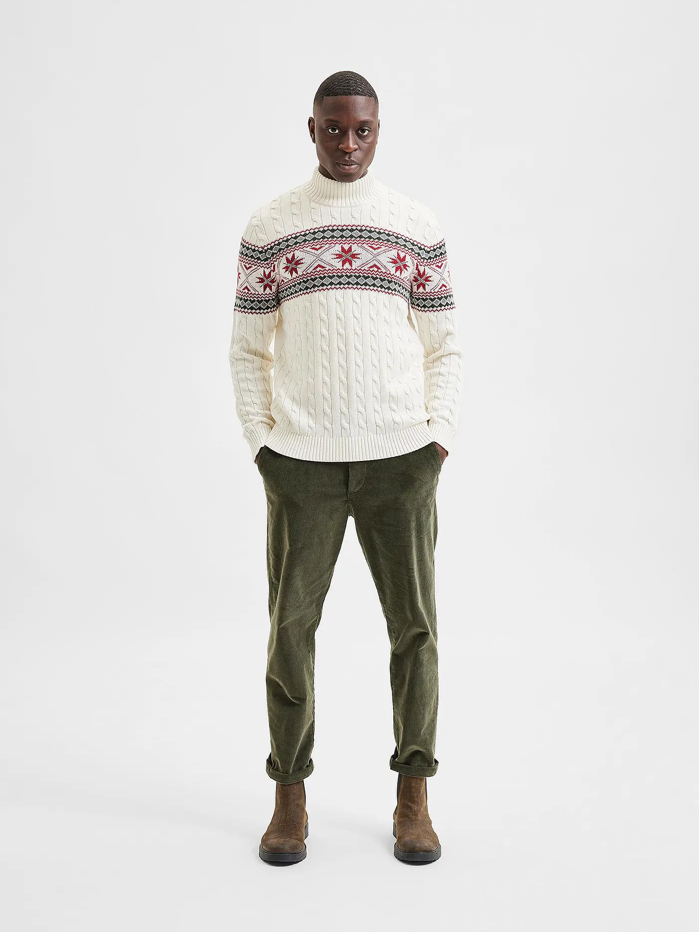 SELECTED | Rollkragenpullover SLHFLAKE | beige
